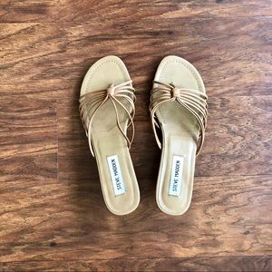 Steve Madden Strappy Kitten Heel Sandal in Beige